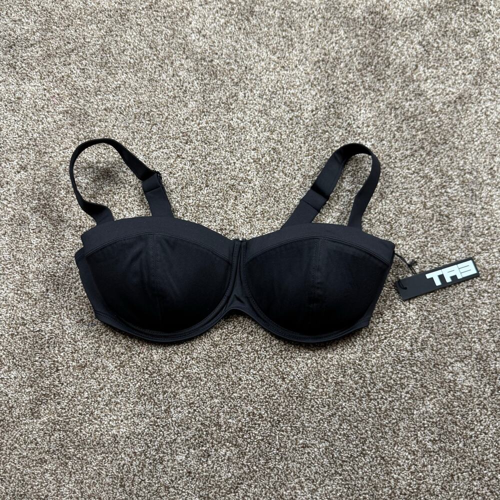 TA3 Bikini Swim Top - Bust Bra Swim Black Size Medium F/G Cup NWT Padded Push-up